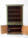 antique green painted hutch