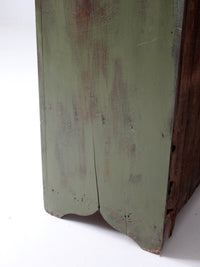 antique green painted hutch