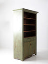 antique green painted hutch