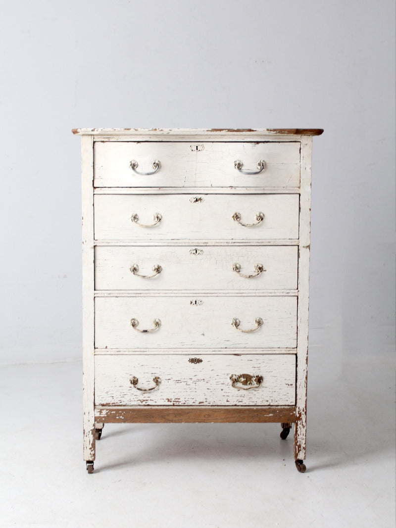 antique white highboy dresser