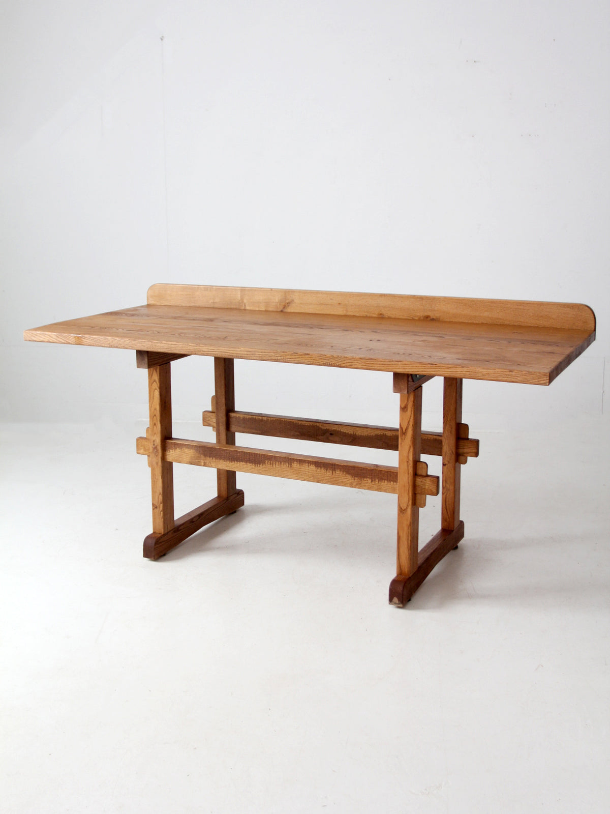 vintage oak workbench table