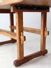 vintage oak workbench table