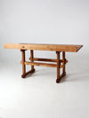 vintage oak workbench table