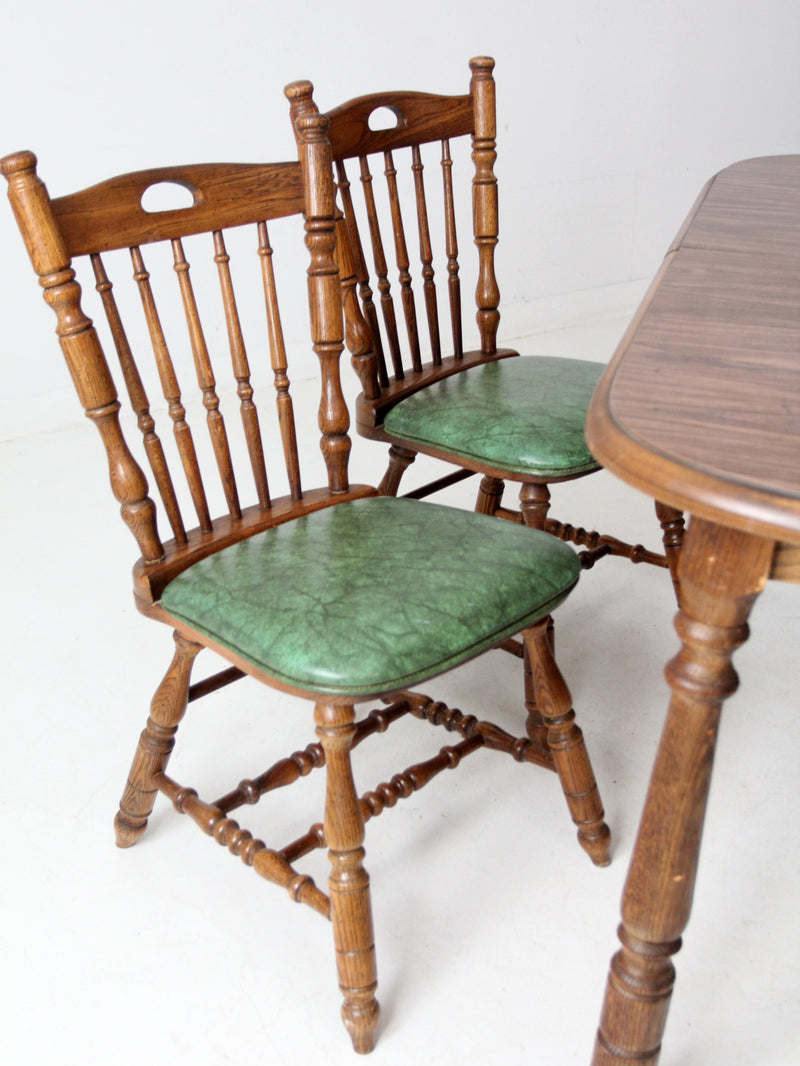 vintage Virginia House oak dining table and chair set