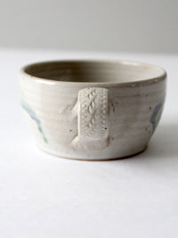 vintage studio pottery bowl with sieve