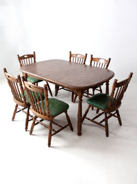 vintage Virginia House oak dining table and chair set