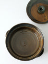 vintage handmade studio pottery serving bowl with lid