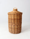 vintage rattan hamper