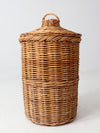 vintage rattan hamper