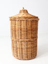 vintage rattan hamper