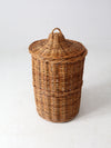 vintage rattan hamper