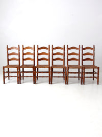 vintage rush seat ladder back chairs set of 6