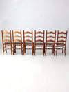 vintage rush seat ladder back chairs set of 6