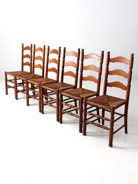 vintage rush seat ladder back chairs set of 6