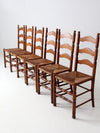 vintage rush seat ladder back chairs set of 6