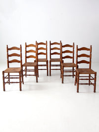 vintage rush seat ladder back chairs set of 6