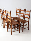 vintage rush seat ladder back chairs set of 6