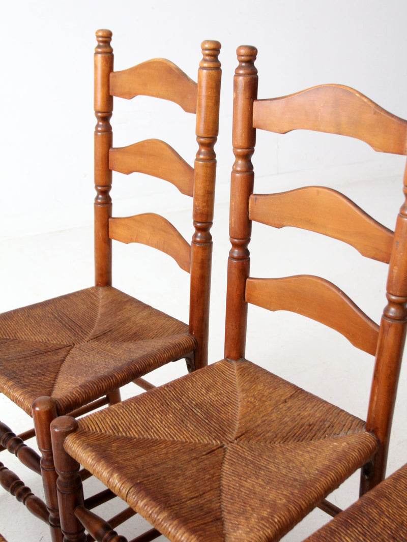 vintage rush seat ladder back chairs set of 6