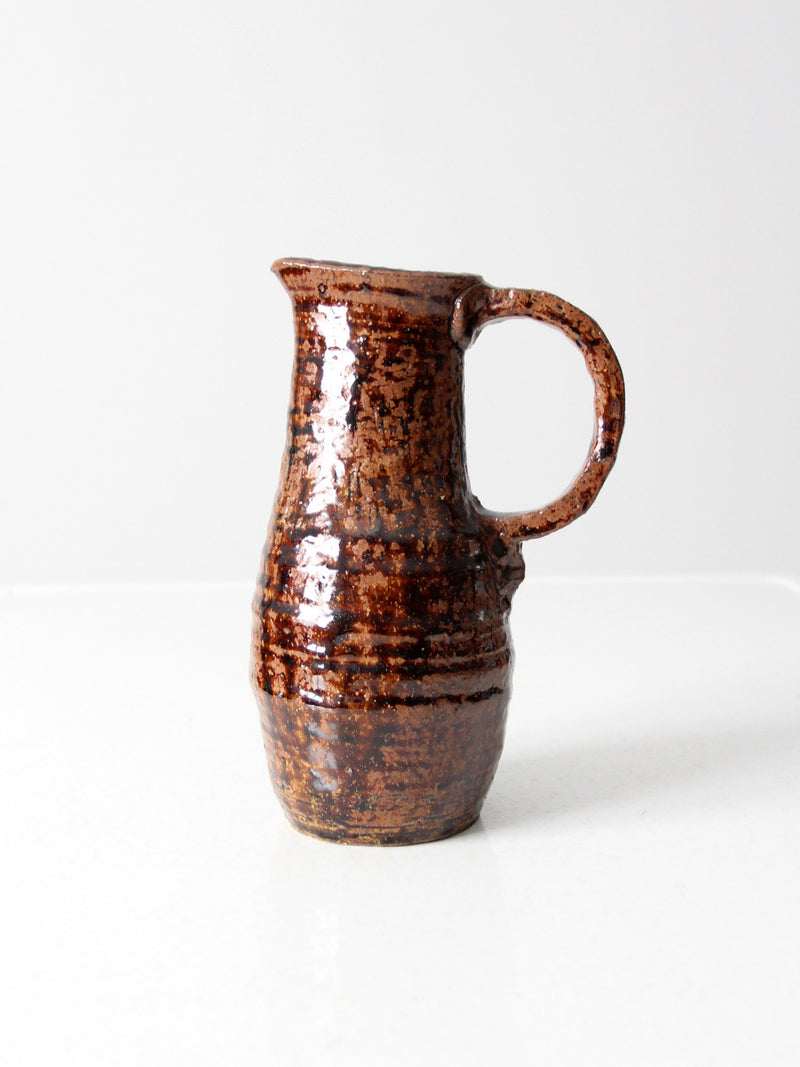 vintage 70s studio pottery pitcher