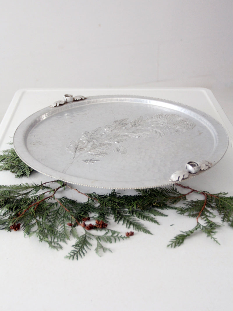 vintage Trade Continental hammered aluminum lazy susan serving tray