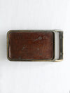 vintage 70s Levi's brass and leather belt buckle