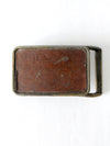 vintage 70s Levi's brass and leather belt buckle