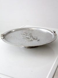 vintage Trade Continental hammered aluminum lazy susan serving tray