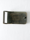 vintage 70s Levi's brass and leather belt buckle