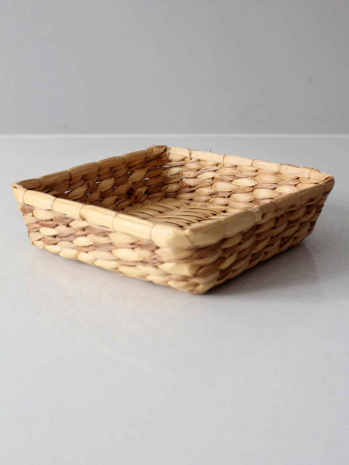 vintage square woven basket