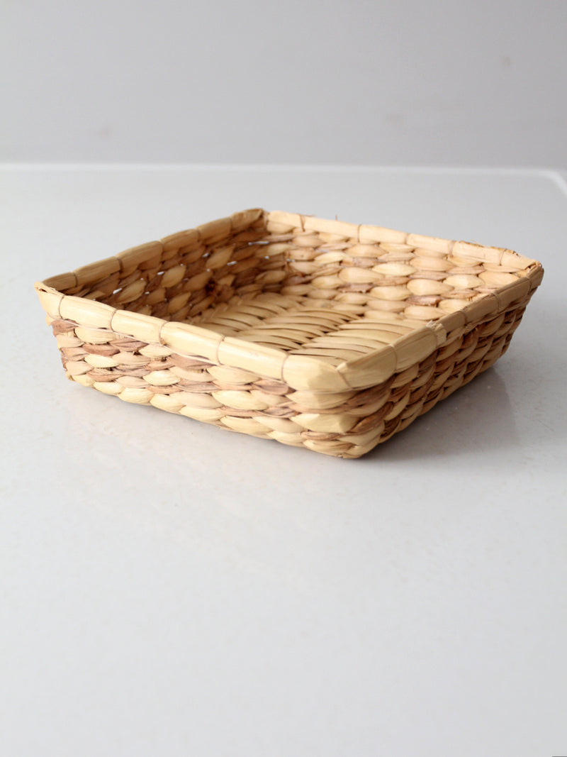 vintage square woven basket