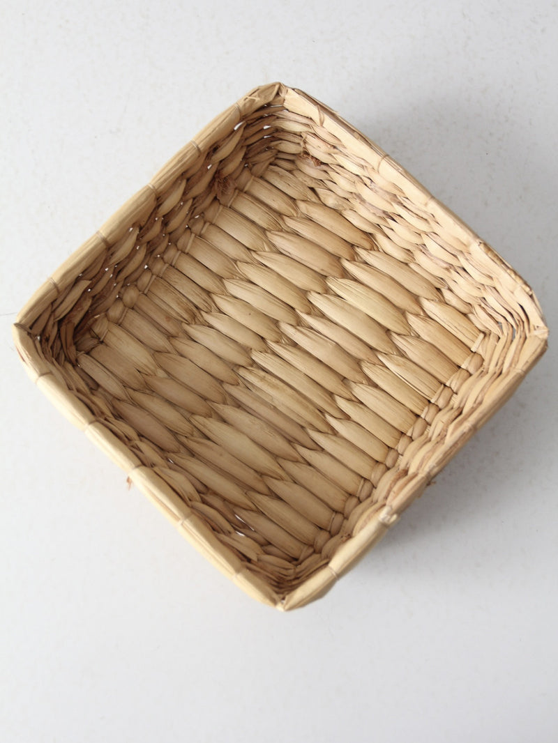 vintage square woven basket