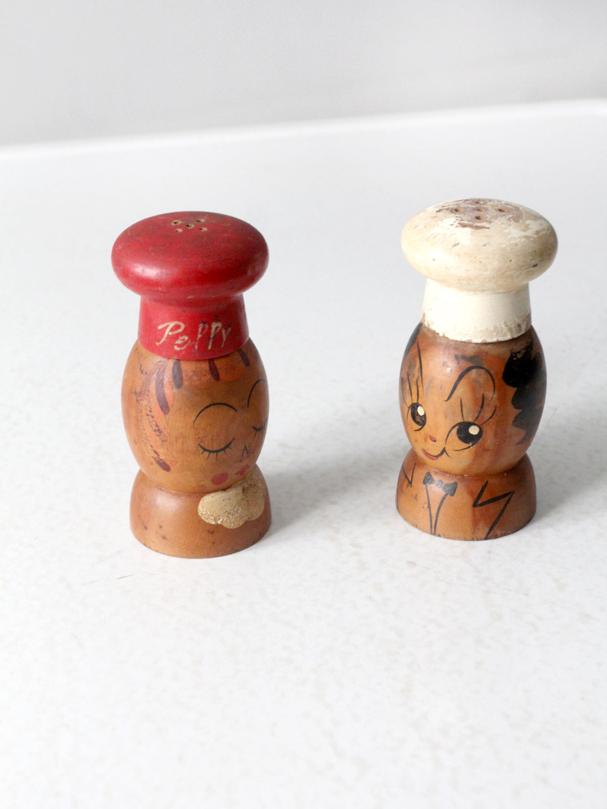 mid-century Japanese salt & pepper shakers pair