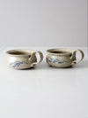 vintage studio pottery soup mugs pair