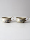 vintage studio pottery soup mugs pair