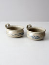 vintage studio pottery soup mugs pair