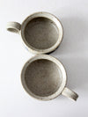 vintage studio pottery soup mugs pair