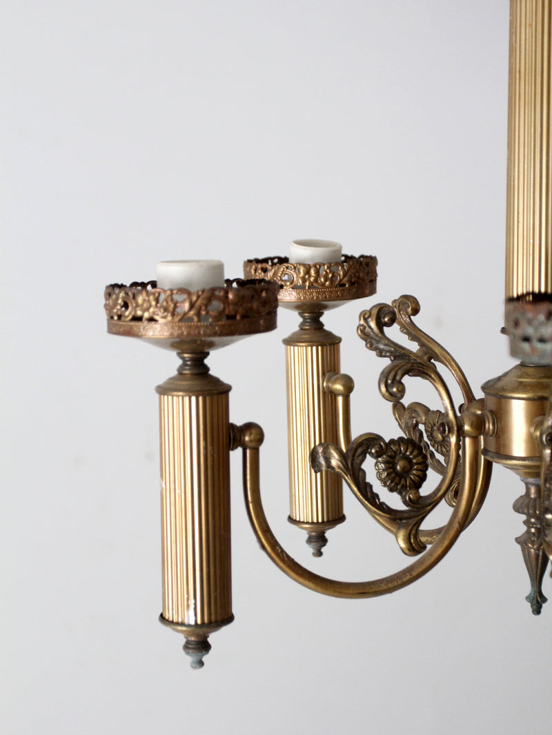 vintage candle style five arm chandelier