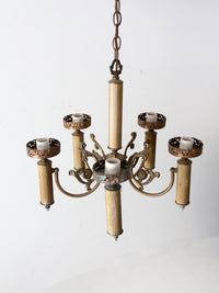 vintage candle style five arm chandelier