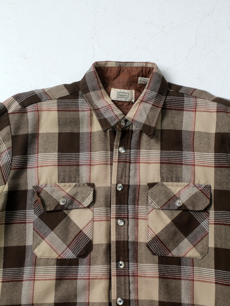 vintage Sears plaid flannel shirt jacket