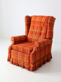 vintage 1970s plaid recliner