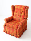 vintage 1970s plaid recliner