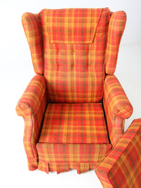 vintage 1970s plaid recliner