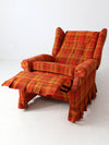 vintage 1970s plaid recliner