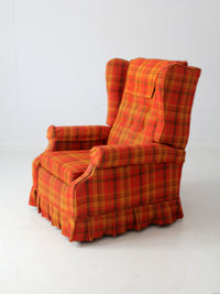 vintage 1970s plaid recliner