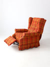 vintage 1970s plaid recliner