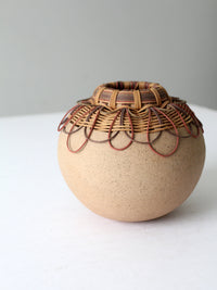 vintage Hilda Kidd Wisenmeyer "basket pottery" vase