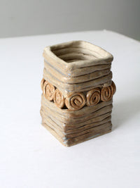 vintage studio pottery coil vase