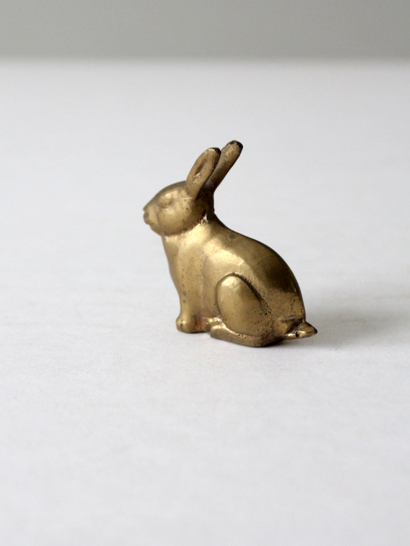 vintage brass bunny rabbit figurine