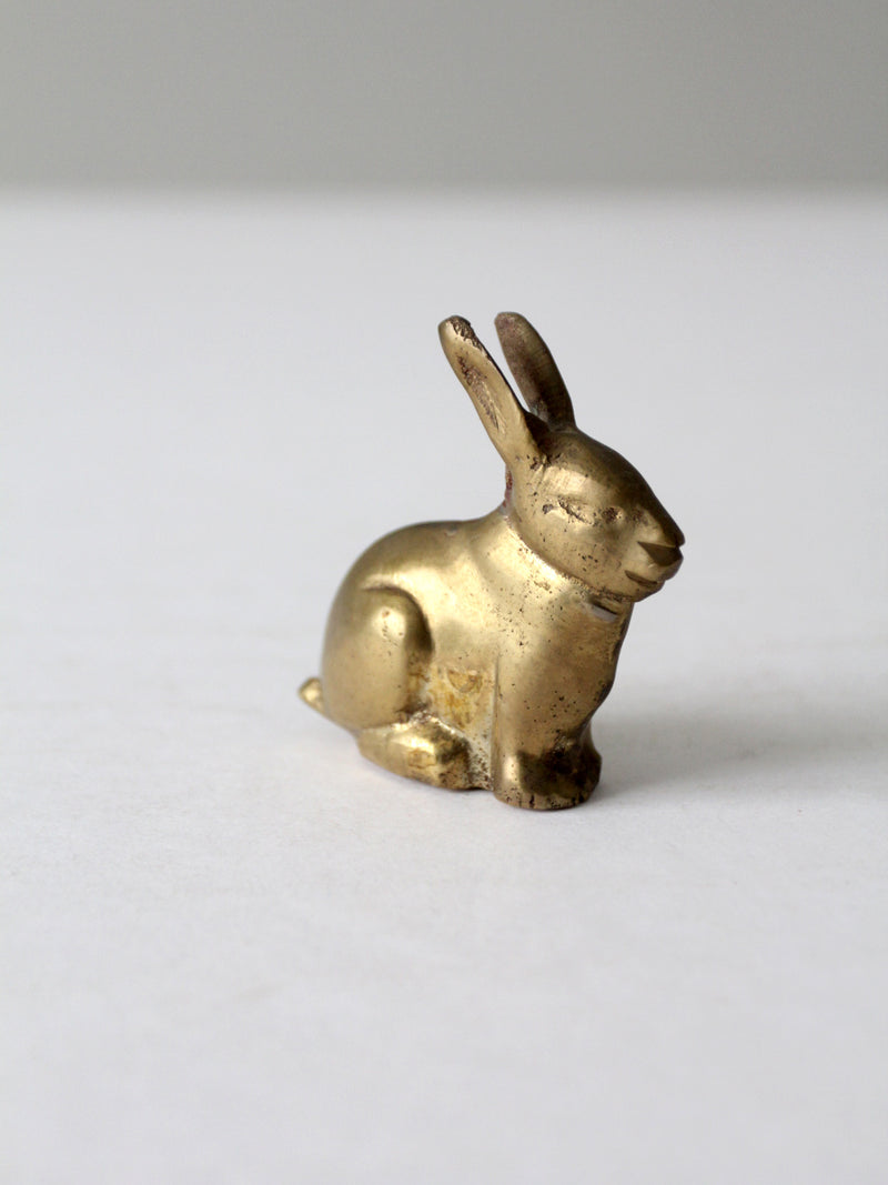 vintage brass bunny rabbit figurine