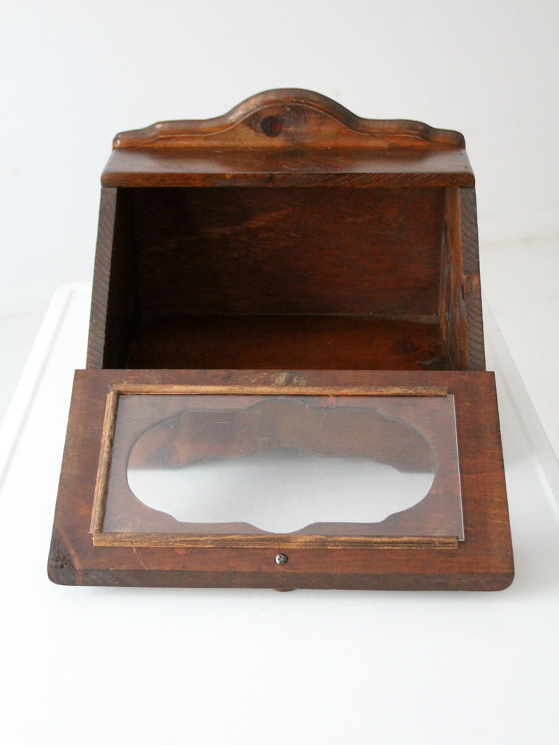 vintage wooden bread box